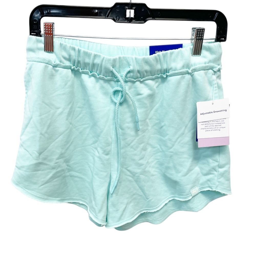 JoyLab Women's Light Blue High-Rise French Terry Drawstring Shorts Size S